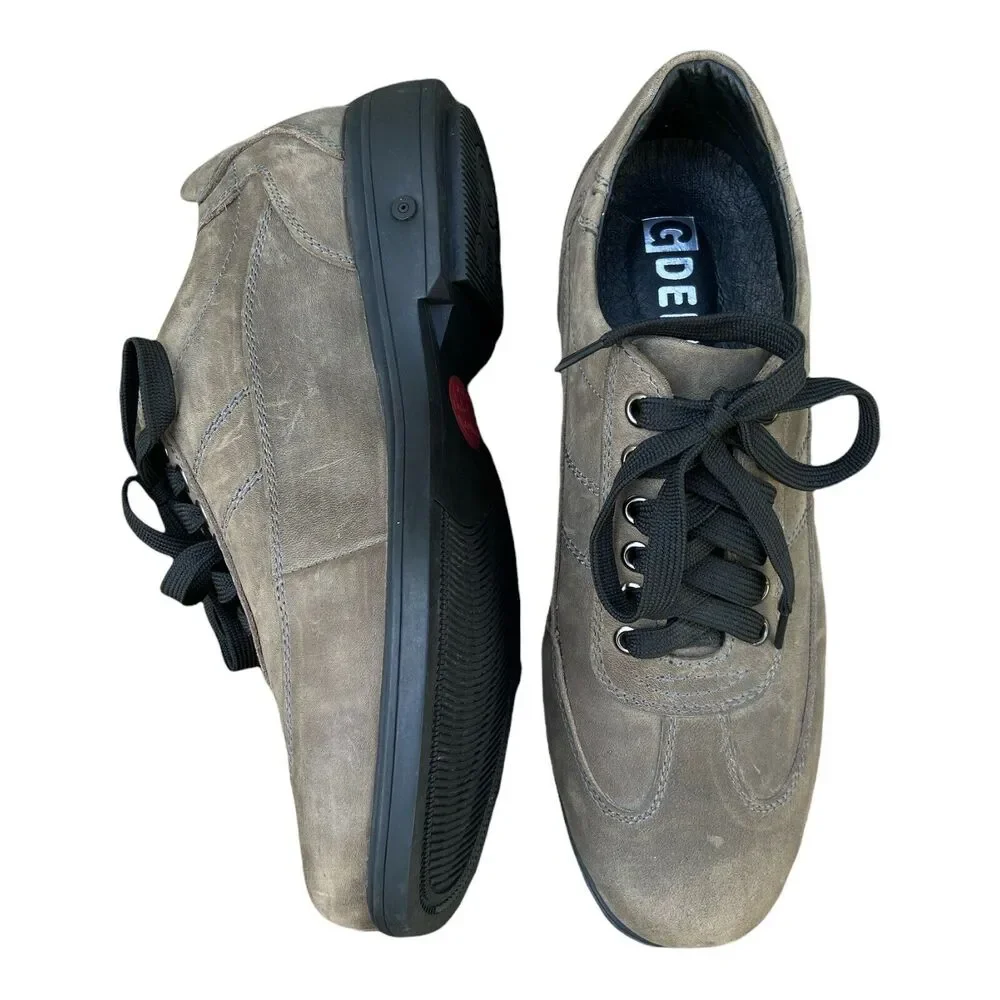 GDEFY Versoshock Trampoline Technology Olive Green Men's Leather Sneakers 8‎